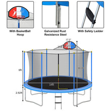 Load image into Gallery viewer, 14FT 15FT 16FT Trampoline with Enclosure Net and Ladder