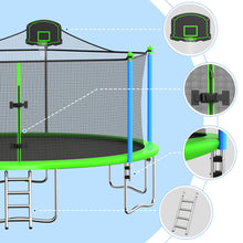 Load image into Gallery viewer, Tatub 16FT 15FT 14FT 12FT Trampoline For Kids Recreational Trampolines With Safety Enclosure Net Basketball Hoop And Ladder, Outdoor Backyard Bounce For 6-8 Children And Adults