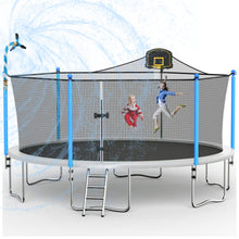 Load image into Gallery viewer, Tatub 16FT 15FT 14FT 12FT Trampoline For Kids Recreational Trampolines With Safety Enclosure Net Basketball Hoop And Ladder, Outdoor Backyard Bounce For 6-8 Children And Adults