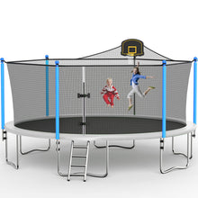 Load image into Gallery viewer, 16FT Trampoline for Kids Recreational Trampolines with Safety Enclosure Net Basketball Hoop and Ladder, Outdoor Backyard Bounce for 6-8 Children and Adults