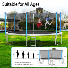 Load image into Gallery viewer, 16FT Trampoline for Kids Recreational Trampolines with Safety Enclosure Net Basketball Hoop and Ladder, Outdoor Backyard Bounce for 6-8 Children and Adults