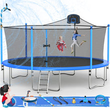 Load image into Gallery viewer, Tatub 16FT 15FT 14FT 12FT Trampoline For Kids Recreational Trampolines With Safety Enclosure Net Basketball Hoop And Ladder, Outdoor Backyard Bounce For 6-8 Children And Adults