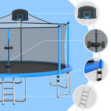 Load image into Gallery viewer, 16FT Trampoline for Kids Recreational Trampolines with Safety Enclosure Net Basketball Hoop and Ladder, Outdoor Backyard Bounce for 6-8 Children and Adults
