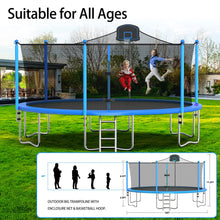 Load image into Gallery viewer, 16FT Trampoline for Kids Recreational Trampolines with Safety Enclosure Net Basketball Hoop and Ladder, Outdoor Backyard Bounce for 6-8 Children and Adults