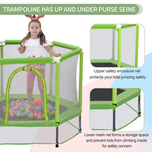 Load image into Gallery viewer, 55” Toddlers Trampoline with Safety Enclosure Net and Balls, Indoor Outdoor Mini Trampoline for Kids