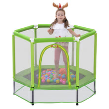 Load image into Gallery viewer, 55” Toddlers Trampoline with Safety Enclosure Net and Balls, Indoor Outdoor Mini Trampoline for Kids