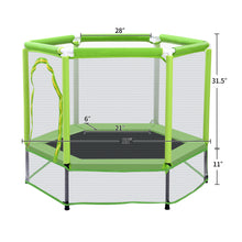 Load image into Gallery viewer, 55” Toddlers Trampoline with Safety Enclosure Net and Balls, Indoor Outdoor Mini Trampoline for Kids