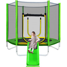 Load image into Gallery viewer, 7FT Trampoline for Kids with Safety Enclosure Net, Slide and Ladder, Easy Assembly Round Outdoor Recreational Trampoline