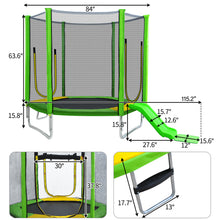 Load image into Gallery viewer, 7FT Trampoline for Kids with Safety Enclosure Net, Slide and Ladder, Easy Assembly Round Outdoor Recreational Trampoline
