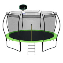 Load image into Gallery viewer, 14FT Trampoline for Kids with Safety Enclosure Net, Ladder, Spring Cover Padding, Basketball Hoop