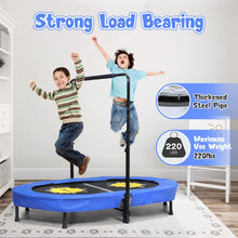 Load image into Gallery viewer, Indoor Trampoline for 2 Kids and Adults with Adjustable Handle, Tatub Double Small Trampoline for Toddler Jump Exercise, Holds up to 220 Lbs