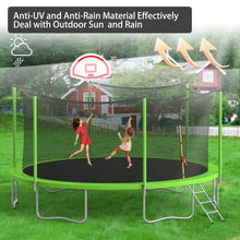 Load image into Gallery viewer, 16FT Trampoline with Basketball Hoop, Outdoor Trampolines Recreational Kids Trampoline with Enclosure Net Outdoor for 5-8 Children