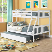 Load image into Gallery viewer, Tatub Twin Over Full Bunk Bed with Trundle, Ladder and Guard Rails, Pine Wood Frame, 3 in 1 Convertible Bunk Bed with Trundle for Kids, Teens, Adults, No Box Spring Needed