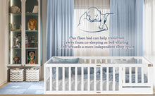 Load image into Gallery viewer, Tatub Twin Floor Bed with Safety Guardrails and Slats, Toddler Floor Bed Frame Twin Size for Girls and Boys, Wood Montessori Floor Bed for Kids