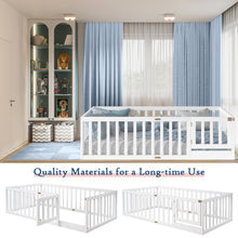 Load image into Gallery viewer, Tatub Twin Floor Bed with Safety Guardrails and Slats, Toddler Floor Bed Frame Twin Size for Girls and Boys, Wood Montessori Floor Bed for Kids
