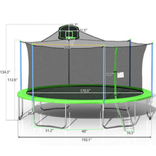 Load image into Gallery viewer, 12FT 14FT 15FT 16FT Trampoline with Enclosure Net and Ladder