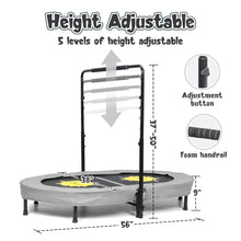 Load image into Gallery viewer, Indoor Trampoline for 2 Kids and Adults with Adjustable Handle, Tatub Double Small Trampoline for Toddler Jump Exercise, Holds up to 220 Lbs