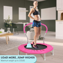 Load image into Gallery viewer, 36Inch Kids Trampoline for Toddlers, Indoor Mini Trampoline for Kids, Adult Fitness Trampoline for Indoor and Outdoor Use, Small Trampoline with Handle Bar and Padded Frame Cover