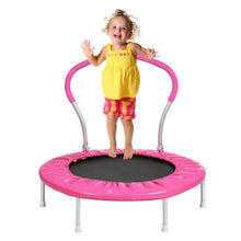 Load image into Gallery viewer, 36Inch Kids Trampoline for Toddlers, Indoor Mini Trampoline for Kids, Adult Fitness Trampoline for Indoor and Outdoor Use, Small Trampoline with Handle Bar and Padded Frame Cover