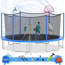Load image into Gallery viewer, 1000LBS 16FT Trampoline for Kids, Outdoor Trampoline with Safety Enclosure Net Basketball Hoop and Ladder, Trampoline for Adults