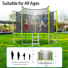Load image into Gallery viewer, Tatub 16FT 15FT 14FT 12FT Trampoline For Kids Recreational Trampolines With Safety Enclosure Net Basketball Hoop And Ladder, Outdoor Backyard Bounce For 6-8 Children And Adults

