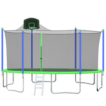 Load image into Gallery viewer, Trampoline 16FT 15FT 14FT 12FT Trampoline with Enclosure Net and Ladder, Outdoor Recreational Trampoline for Kids Backyard Bounce

