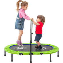 Load image into Gallery viewer, Twin Trampoline Kids Trampoline with Adjustable Handrail and Safety Cover(Green)
