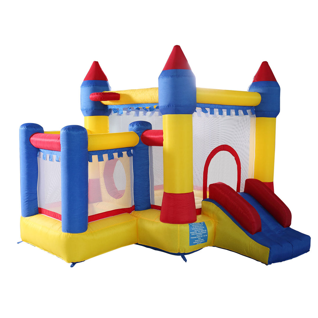 Inflatable Bounce House, Kid Jump and Slide Castle Bouncer with Trampoline