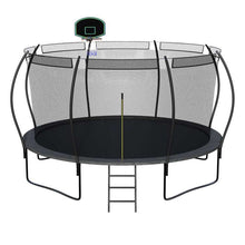 Load image into Gallery viewer, 14FT Trampoline for Kids with Safety Enclosure Net, Ladder, Spring Cover Padding, Basketball Hoop
