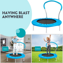 Load image into Gallery viewer, 36Inch Kids Trampoline for Toddlers, Indoor Mini Trampoline for Kids, Adult Fitness Trampoline for Indoor and Outdoor Use, Small Trampoline with Handle Bar and Padded Frame Cover
