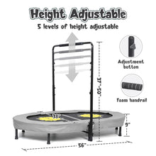 Load image into Gallery viewer, Indoor Trampoline for 2 Kids and Adults with Adjustable Handle, Tatub Double Small Trampoline for Toddler Jump Exercise, Holds up to 220 Lbs
