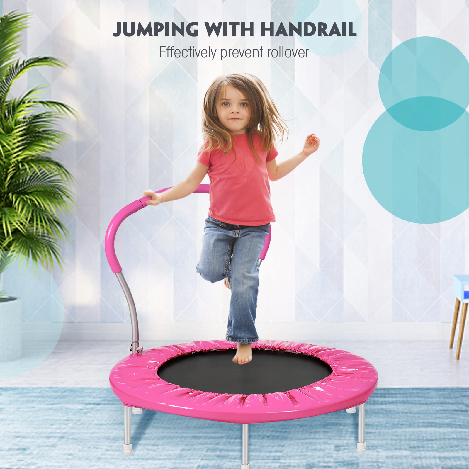 Indoor baby jump mini-trampoline