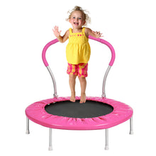 Load image into Gallery viewer, 36Inch Kids Trampoline for Toddlers, Indoor Mini Trampoline for Kids, Adult Fitness Trampoline for Indoor and Outdoor Use, Small Trampoline with Handle Bar and Padded Frame Cover
