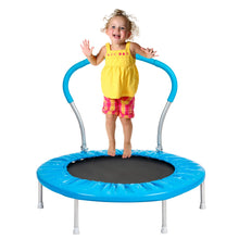 Load image into Gallery viewer, 36Inch Kids Trampoline for Toddlers, Indoor Mini Trampoline for Kids, Adult Fitness Trampoline for Indoor and Outdoor Use, Small Trampoline with Handle Bar and Padded Frame Cover
