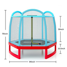 Load image into Gallery viewer, 7FT Kids Trampoline with Safety Enclosure Net ,Indoor&amp;Outdoor Trampoline for Kids, Mini Round Bounce Jumper 7 Foot,Great Kids Gift
