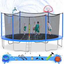 Load image into Gallery viewer, 1000LBS 16FT Trampoline for Kids, Outdoor Trampoline with Safety Enclosure Net Basketball Hoop and Ladder, Trampoline for Adults
